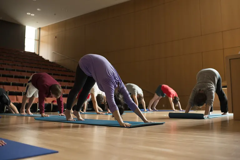 Yoga class in a studio